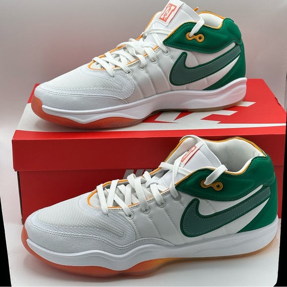 Nike Other - NIKE AIR ZOOM G.T. HUSTLE 2 CUT UNIVERSITY SWOOSH SQUAD WHITE GREEN ORANGE 11.5